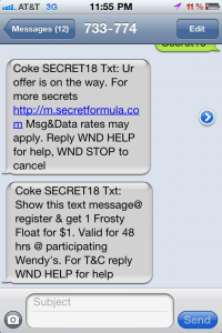Coke Secret 18 Campaign Short Code